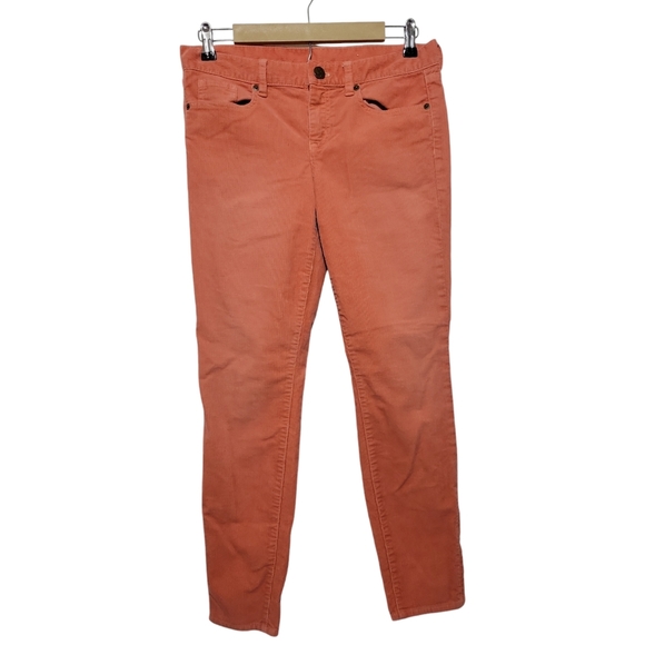 J.Crew Champagne Color Toothpick Corduroy Ankle Zippers Skinny Straight Jeans 28 - Picture 3 of 7